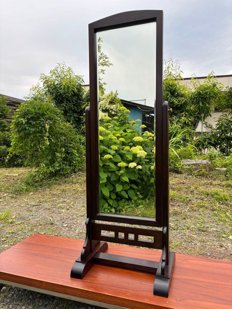 松本民芸家具 スタンドミラー 姿見 全身鏡　ミズメザクラ