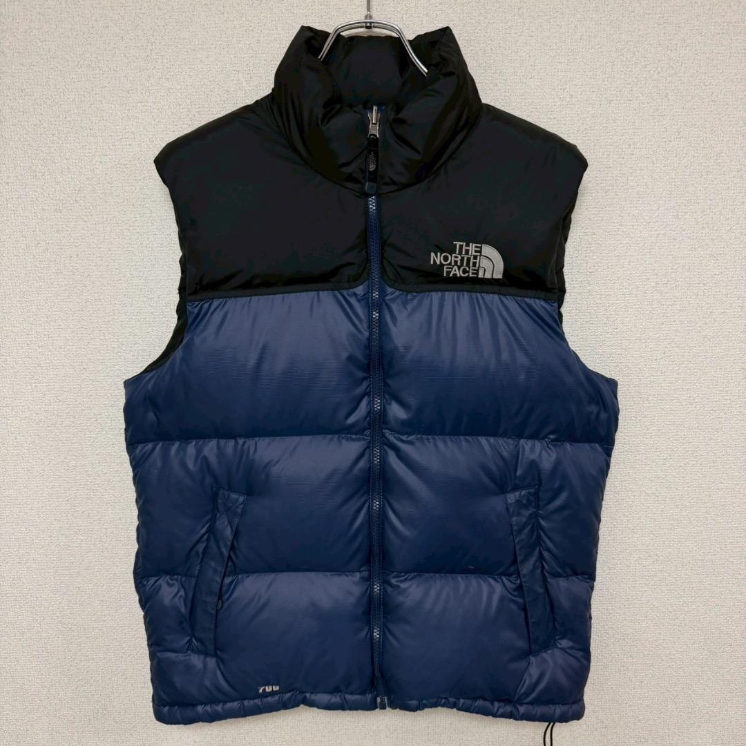 ノースフェイス ヌプシ ダウンベスト 700FP 海外限定 ネイビー S相当