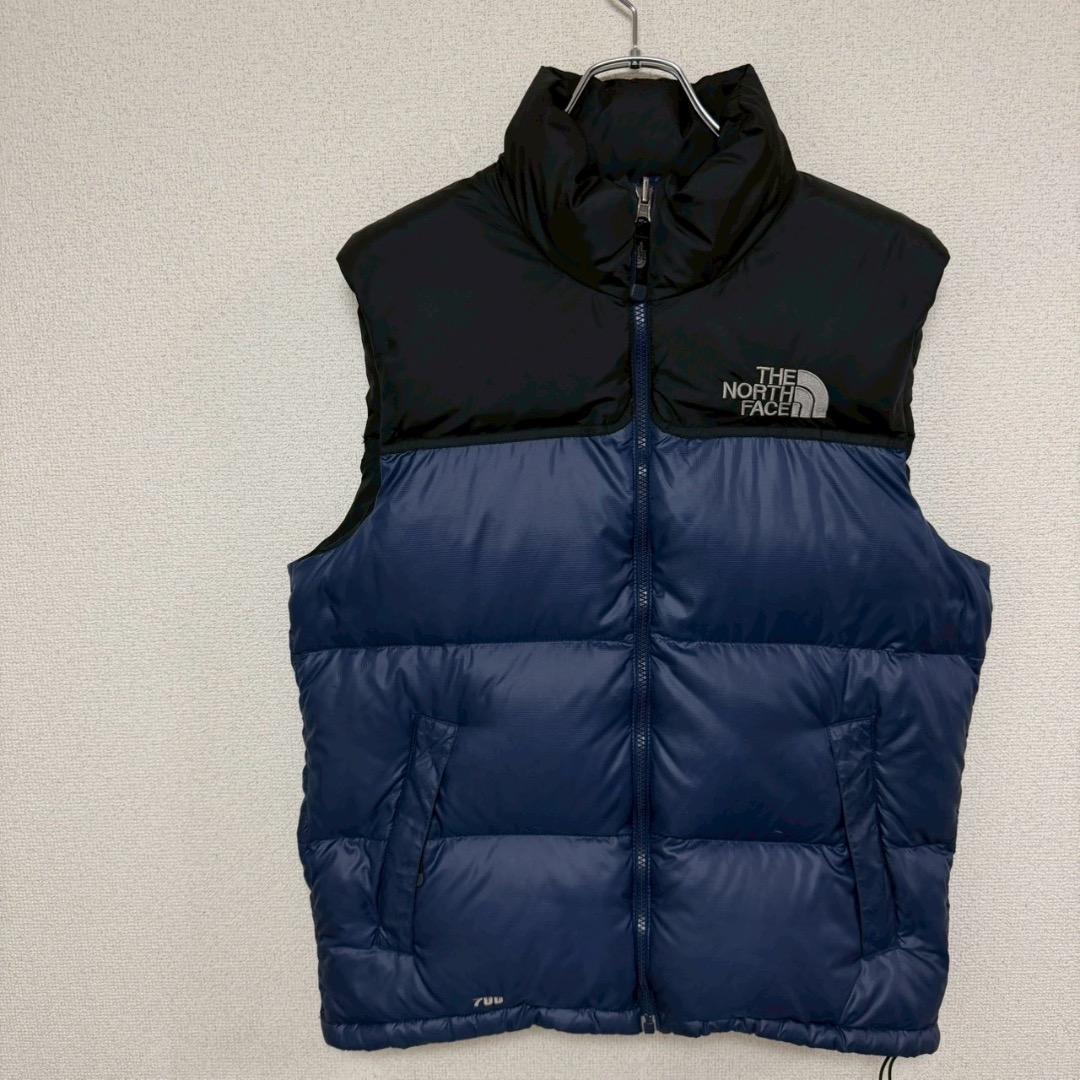 ノースフェイス ヌプシ ダウンベスト 700FP 海外限定 ネイビー S相当