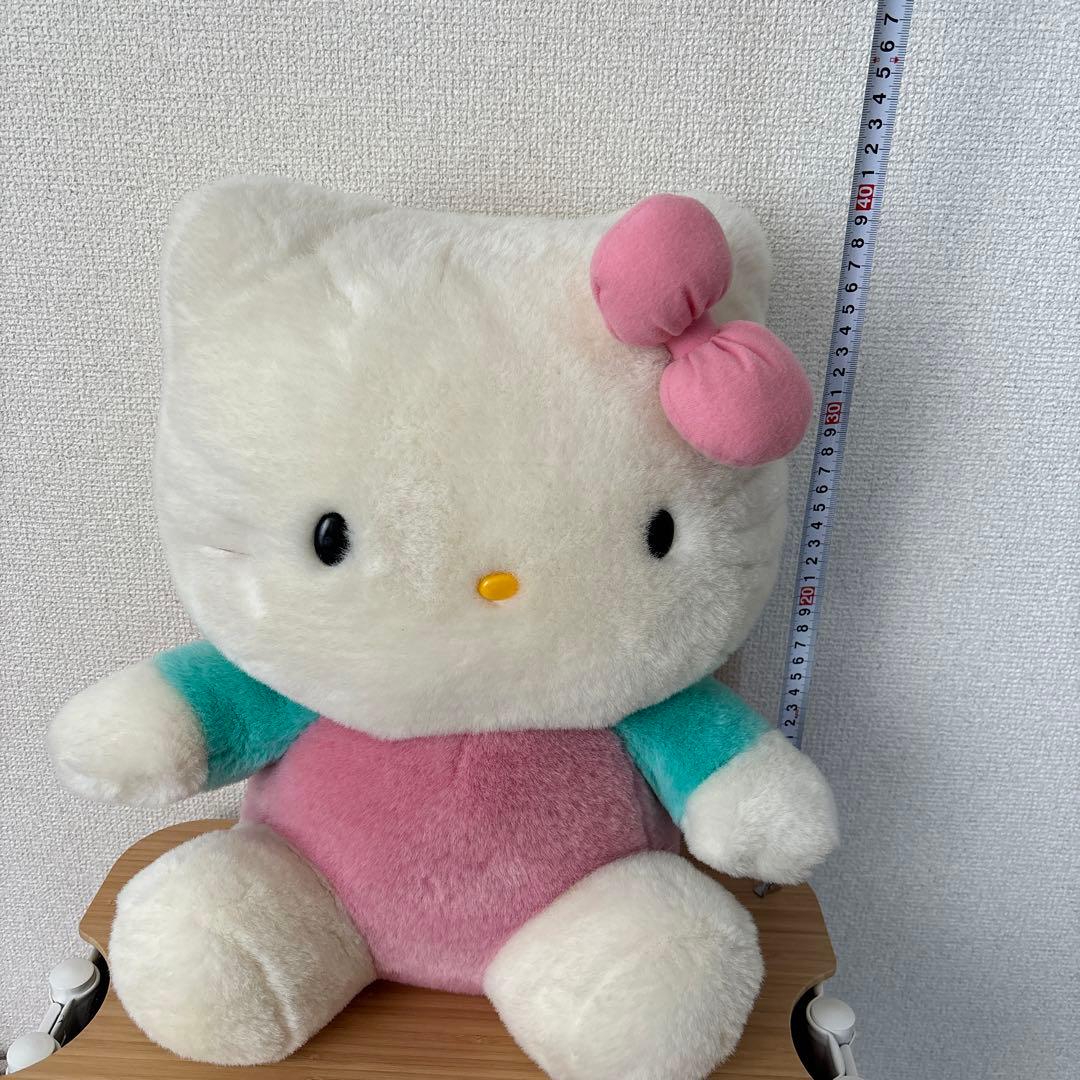 レトロ　ハローキティ　ぬいぐるみ　40センチ　ピンク　水色