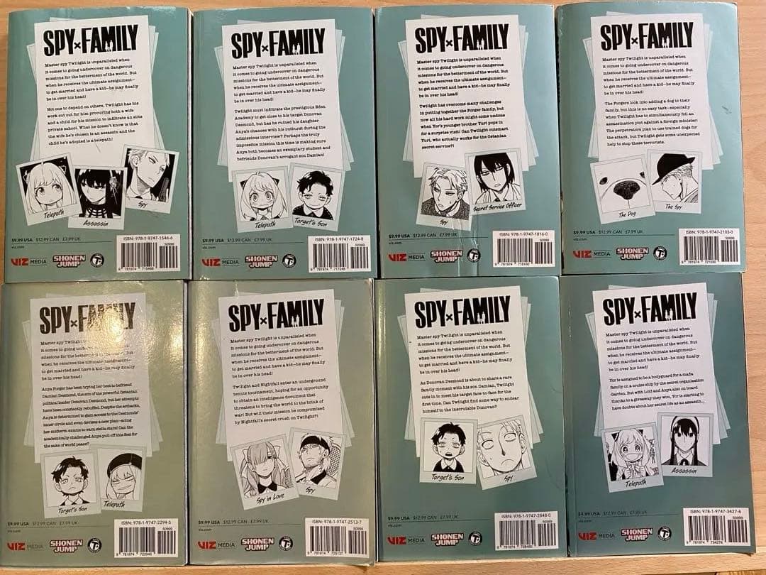 スパイファミリー SPY FAMILY 1-8巻セット　英語版