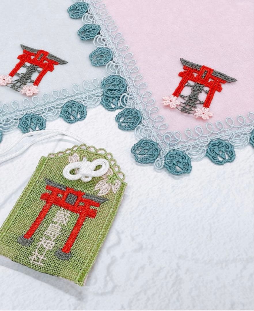 ※新品未開封※近沢レース　厳島　ピンク　グレー　お守り２個　4点セット