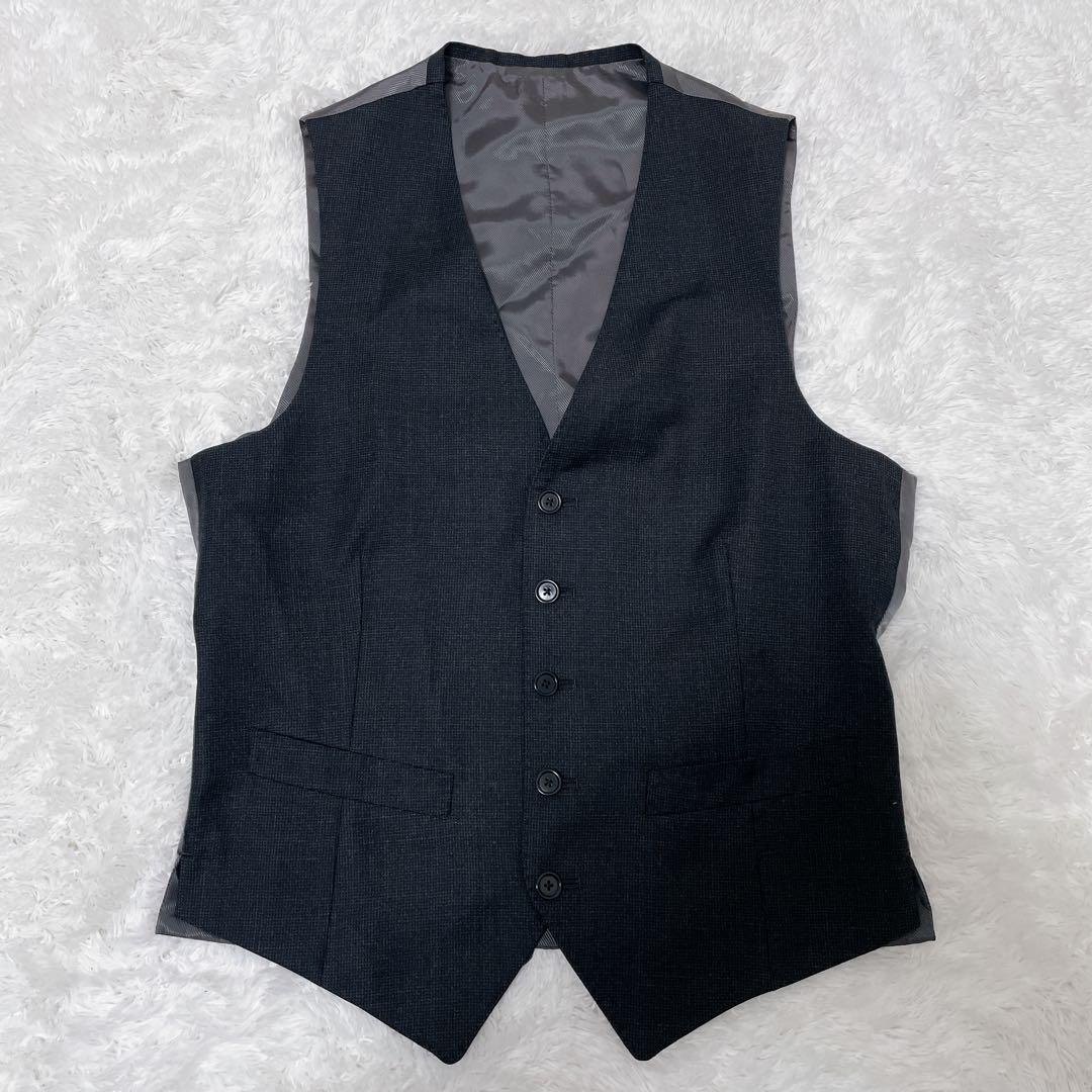 beams f ビームスエフ スーツ 3ピース ダークグレー 段返り スリム