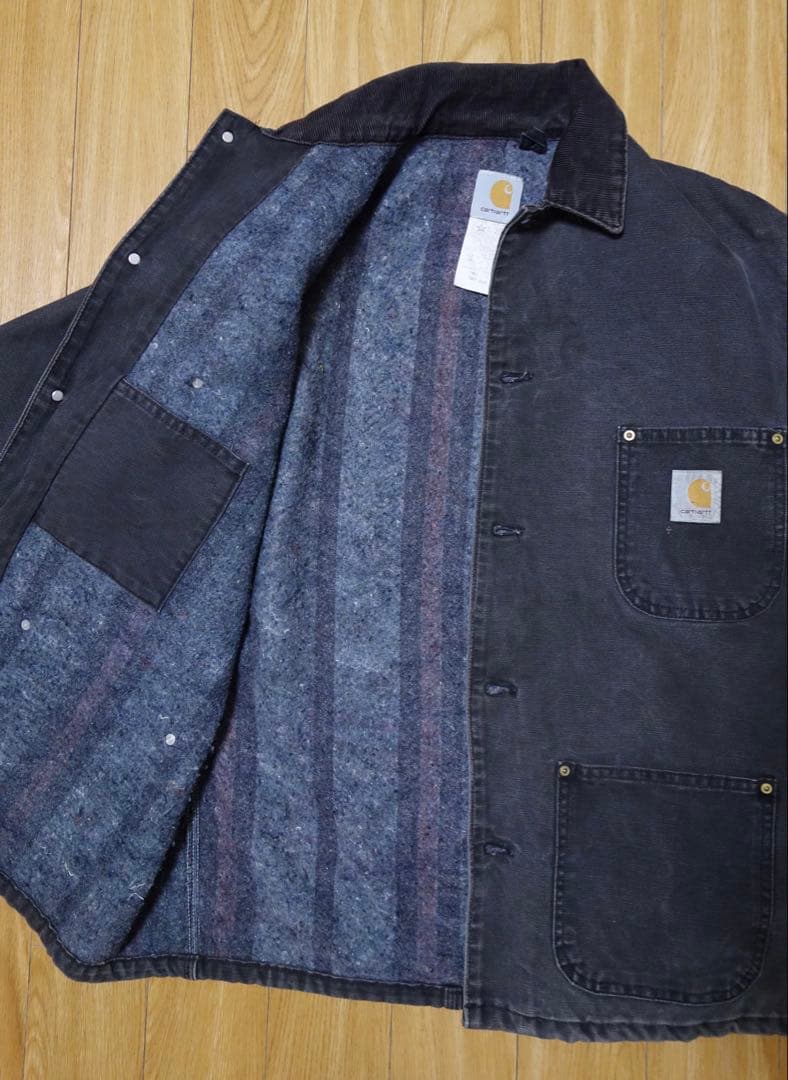90sUSA製 Carhartt ブラック チョアコート BLKサイズS~M
