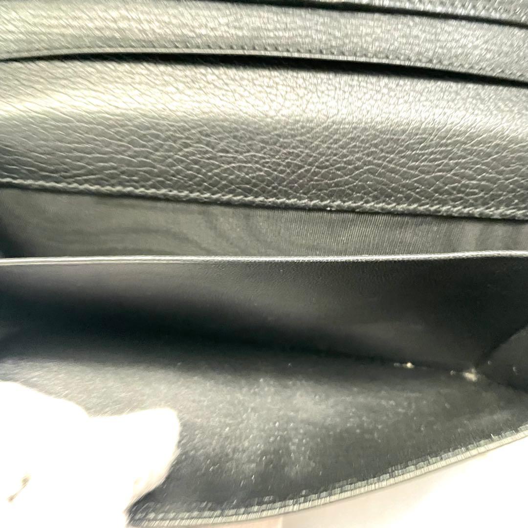GUCCI グッチ　ブラックレザー 長財布 シルバー金具　極美品　1010-②
