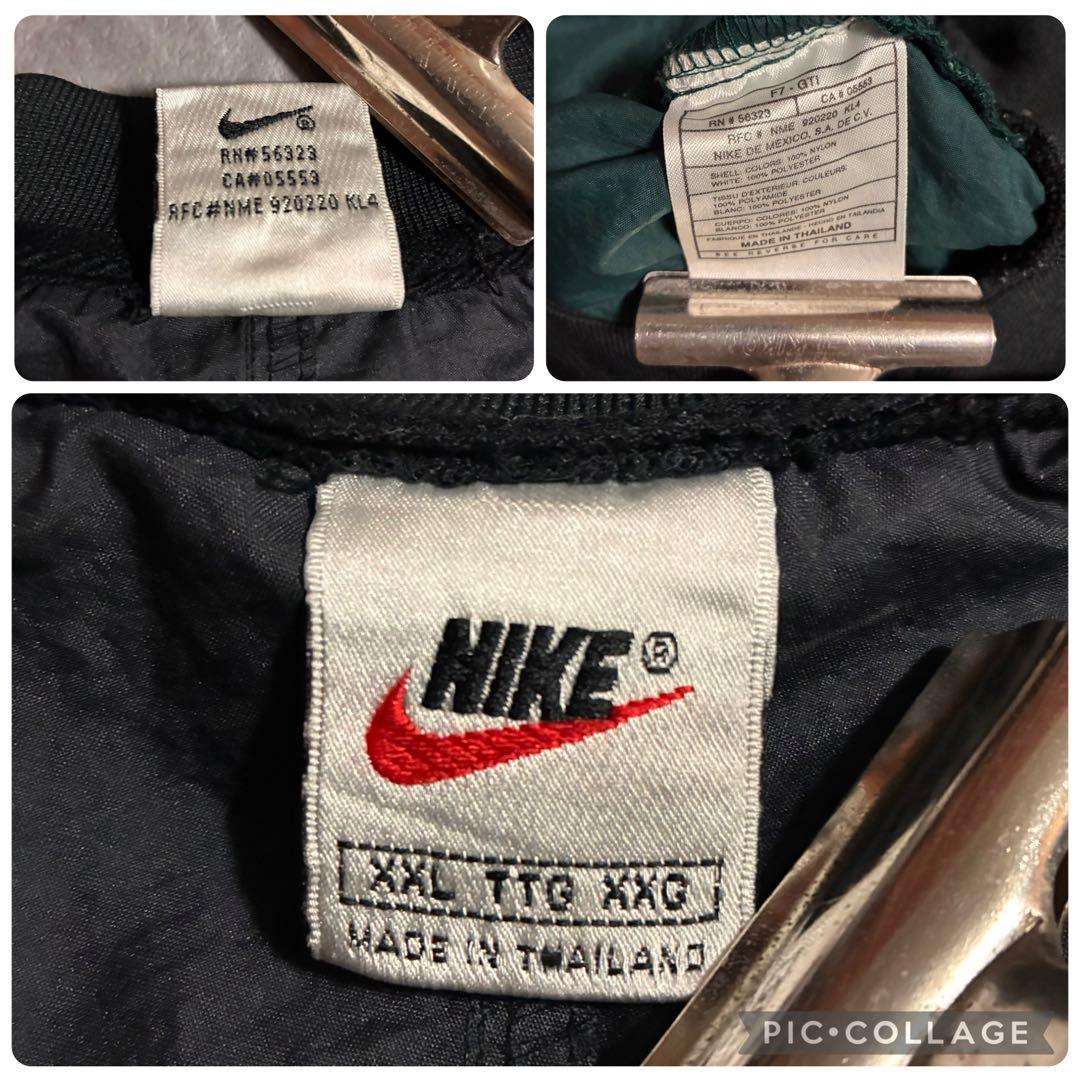 90s NIKE ナイロンプルオーバー スウォッシュ刺繍ロゴ XXL