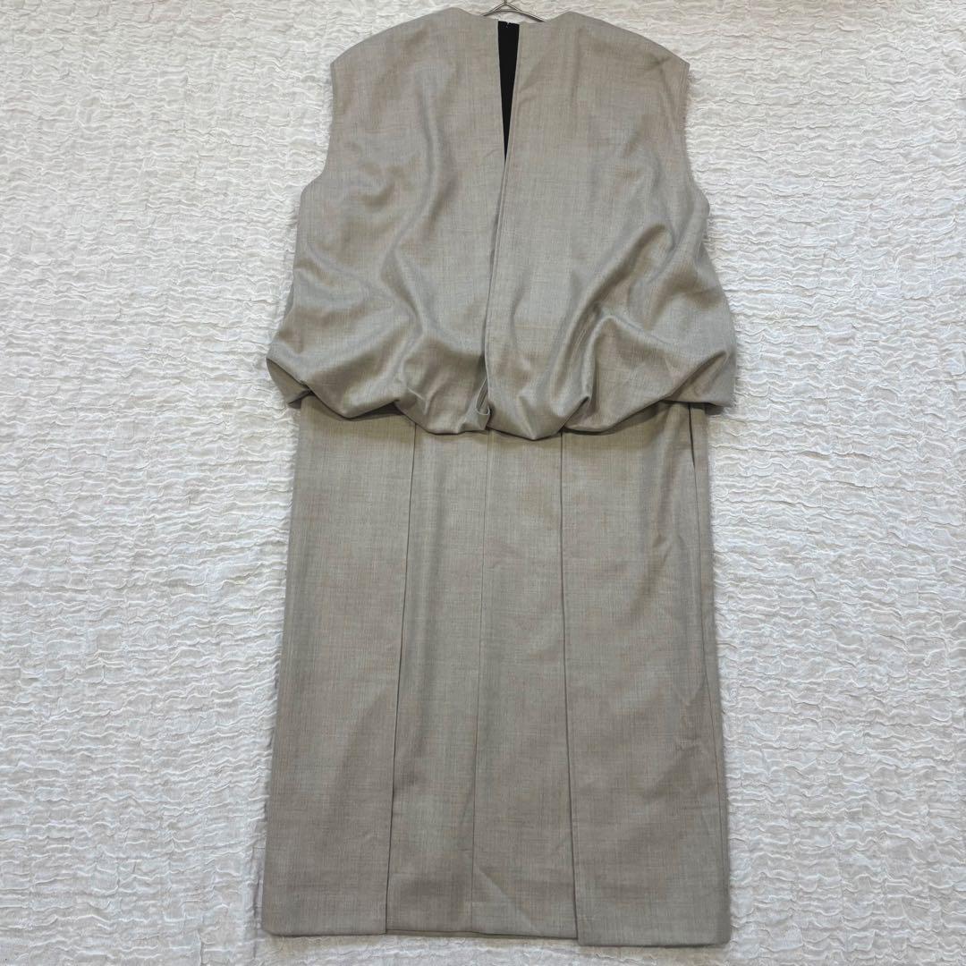 【ADORE】アドーア ハイカウントフラノワンピース ベージュ M