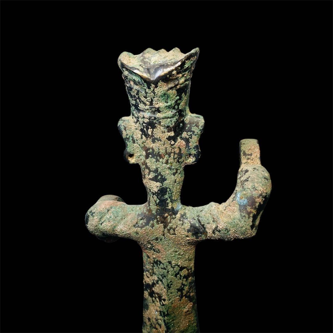 中国古玩 三星堆 青銅人物像 銅製 銅器 骨董品 時代品 美術品