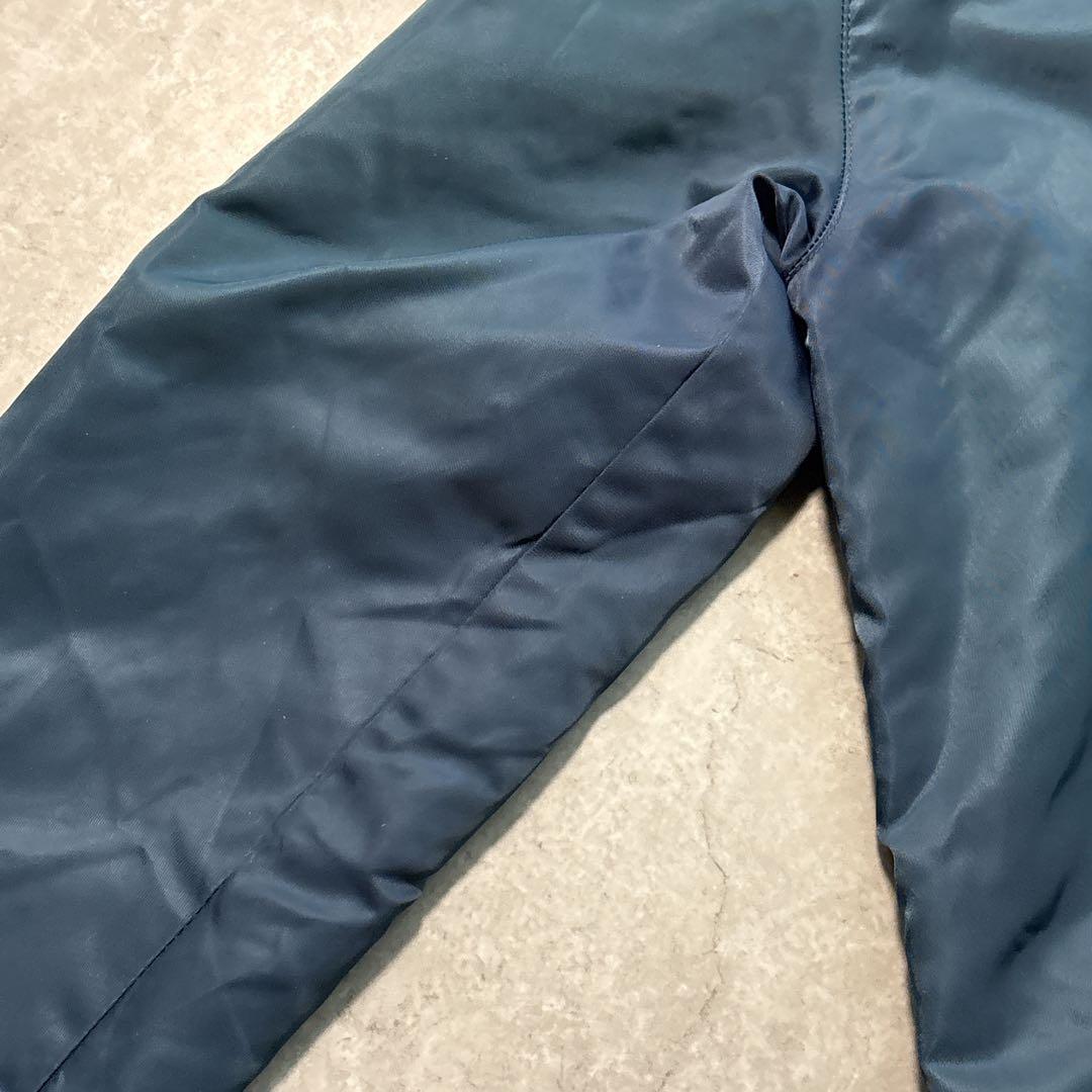 schott ナイロンコーチジャケット バックプリント ピンスト ネイビー M