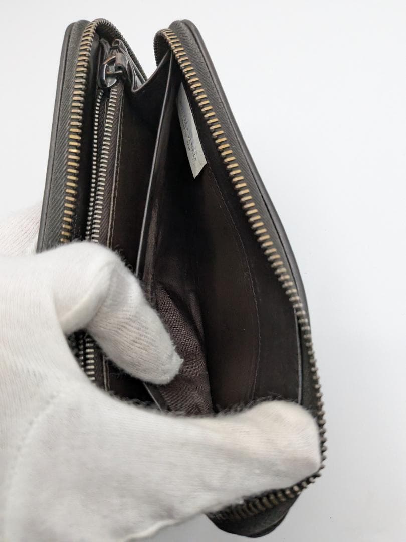 美品✨ ボッテガヴェネタ ラウンドファスナー長財布 イントレ ブラウン 0L2