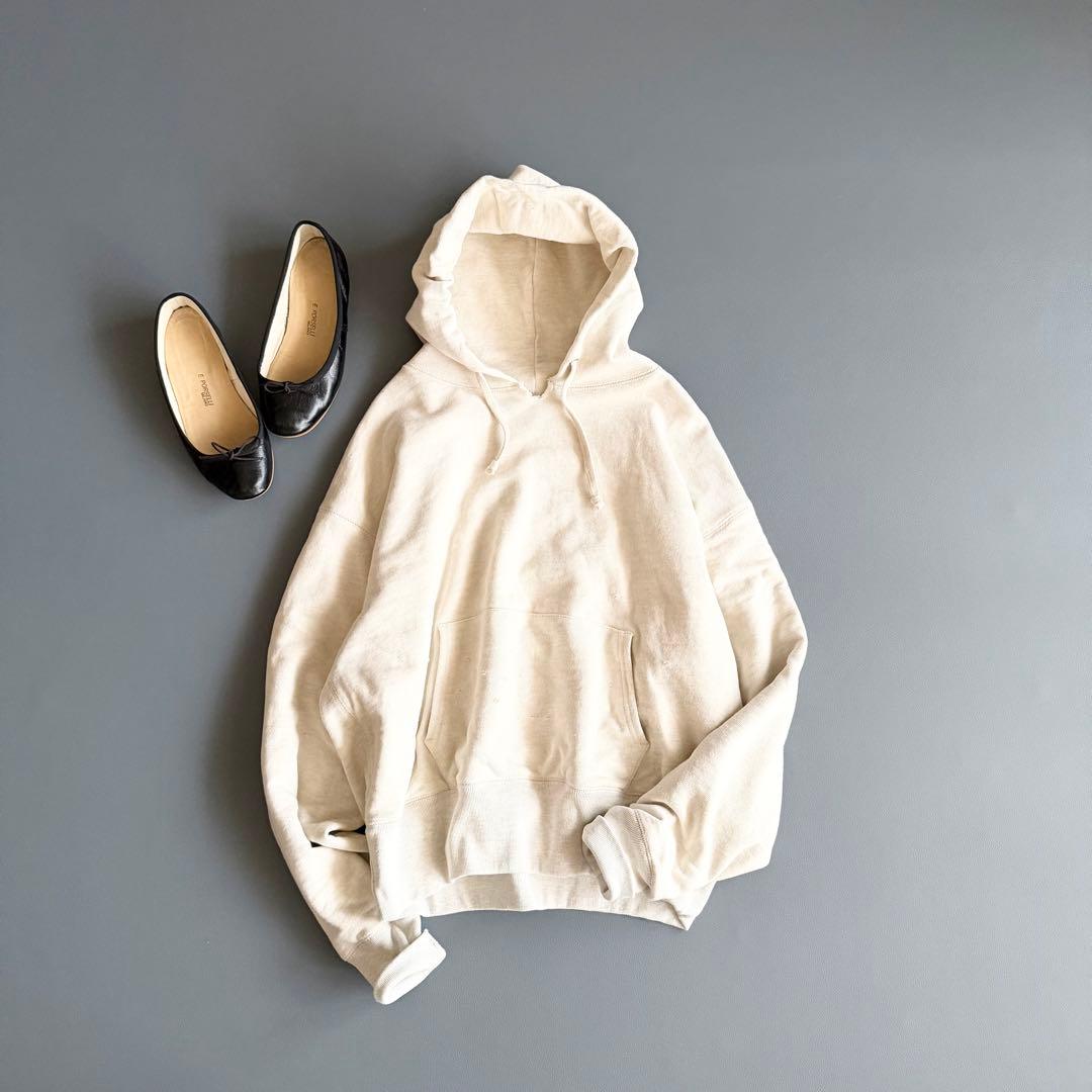 【トゥデイフル】ヘビーウェイトスウェットパーカー クリーム F 厚手 フーディー