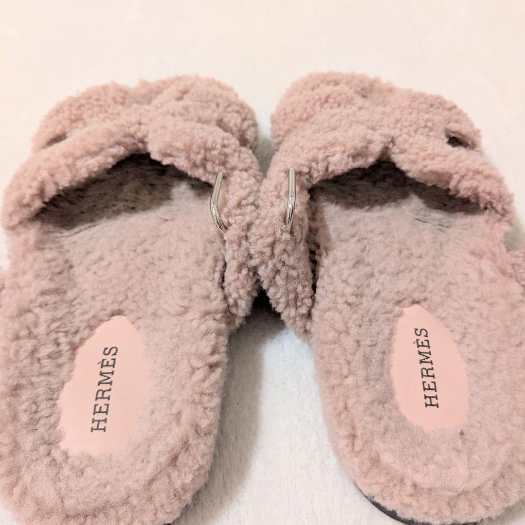 【hanako】HERMES　エルメス　ムートン　　サンダル