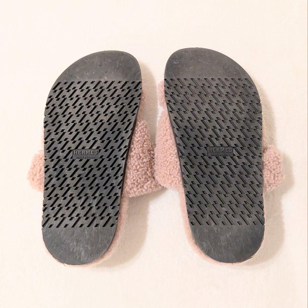 【hanako】HERMES　エルメス　ムートン　　サンダル