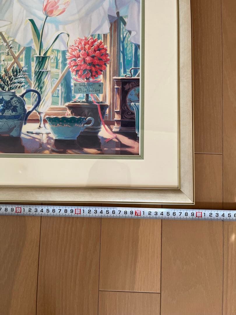 笹倉鉄平「窓辺」フレーム付き　プリント　ポスター　インテリア　笹倉鉄平