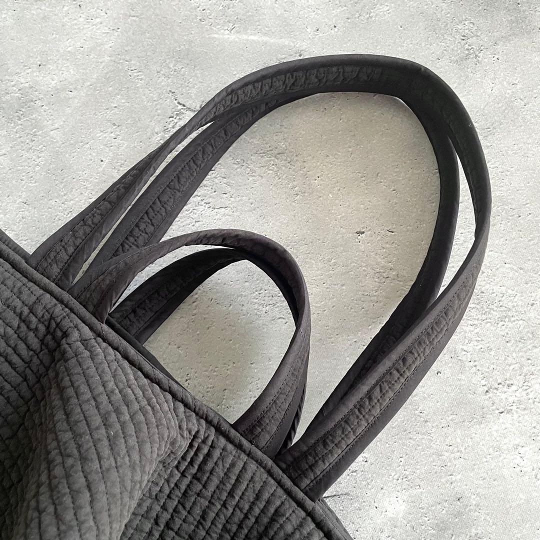 フリル付きヌビトートバッグ　2way ブラック　ヌビバッグ　ハンドメイド