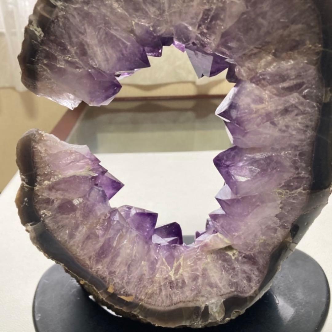 アメジスト 鑑賞石 原石 天然石 紫色 置物 オブジェ 台座 大型 約5.9kg