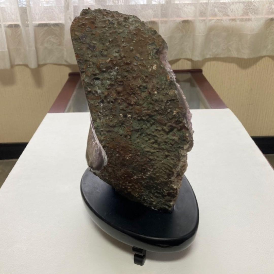 アメジスト 鑑賞石 原石 天然石 紫色 置物 オブジェ 台座 大型 約5.9kg