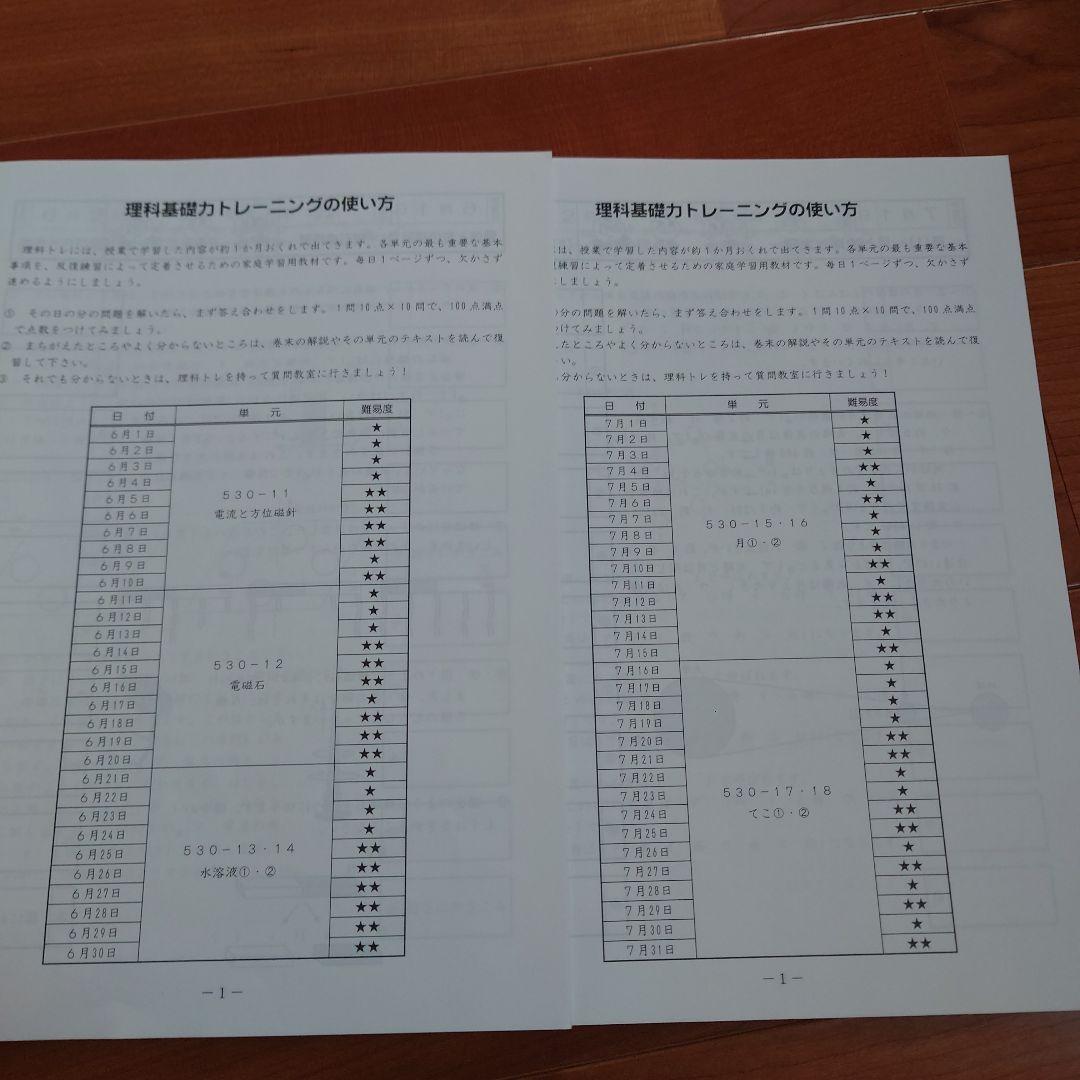 サピックス　基礎力トレーニング理科　5年生　中学受験☆四谷大塚、早稲アカ、日能研