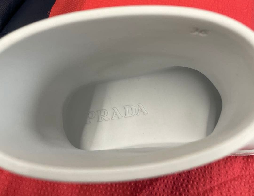 PRADA プラダ ラバーブーツ 白36(23〜23.5)レインブーツ シューズ