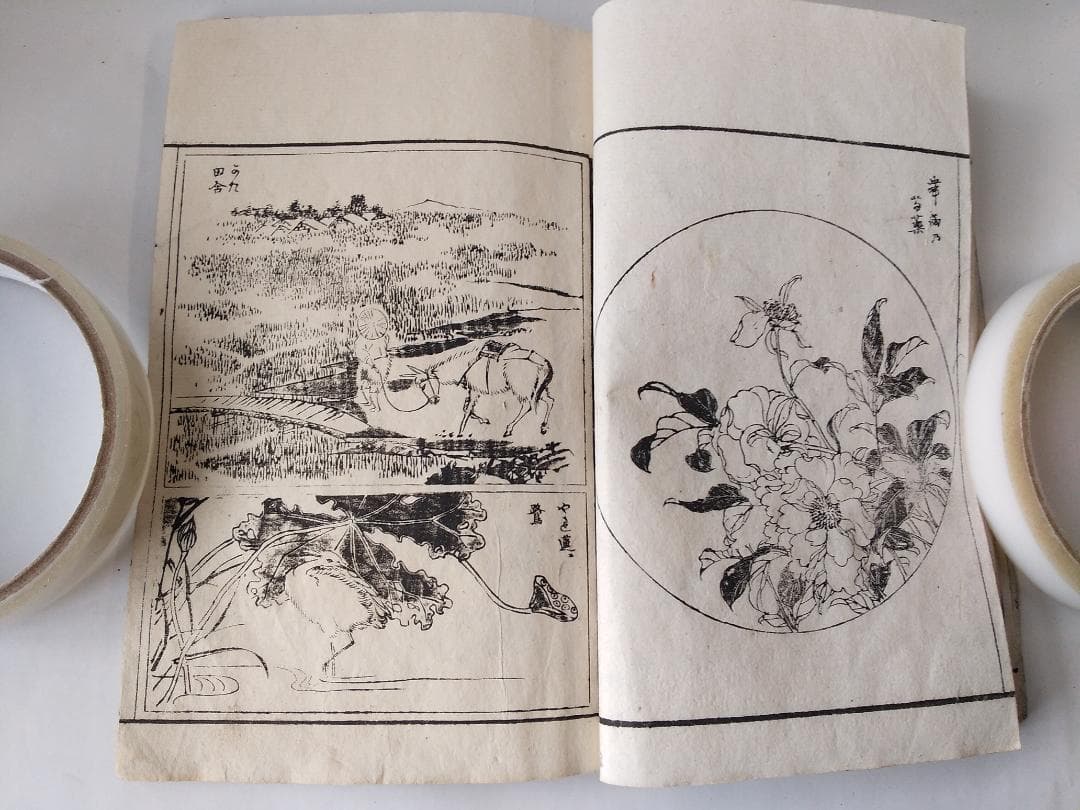 『 春山画譜 全3冊』 直江徳太郎 編輯兼著 近藤清太郎 明治15年 希少 美品