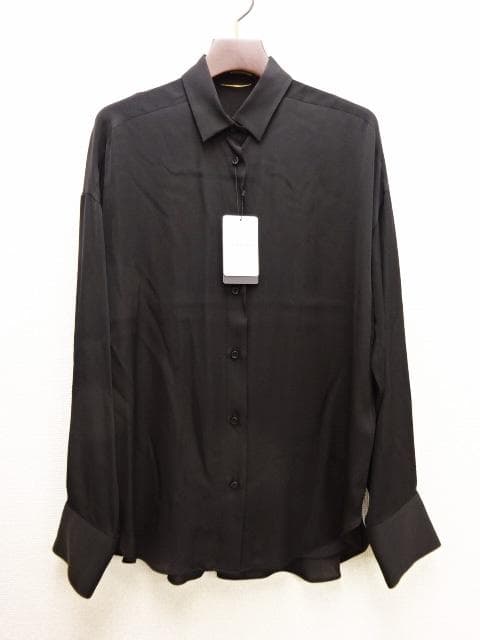 【新品】L'Appartement ウォッシャブル シルクシャツ 黒ブラック