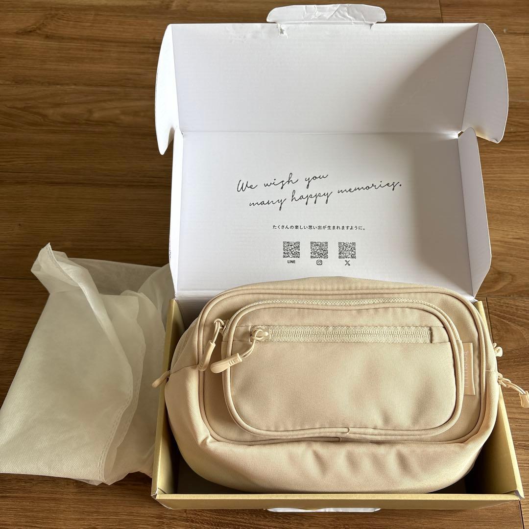 ☆2回使用☆POMULU ショルダーバッグ・ヒップシート ナチュラルアイボリー