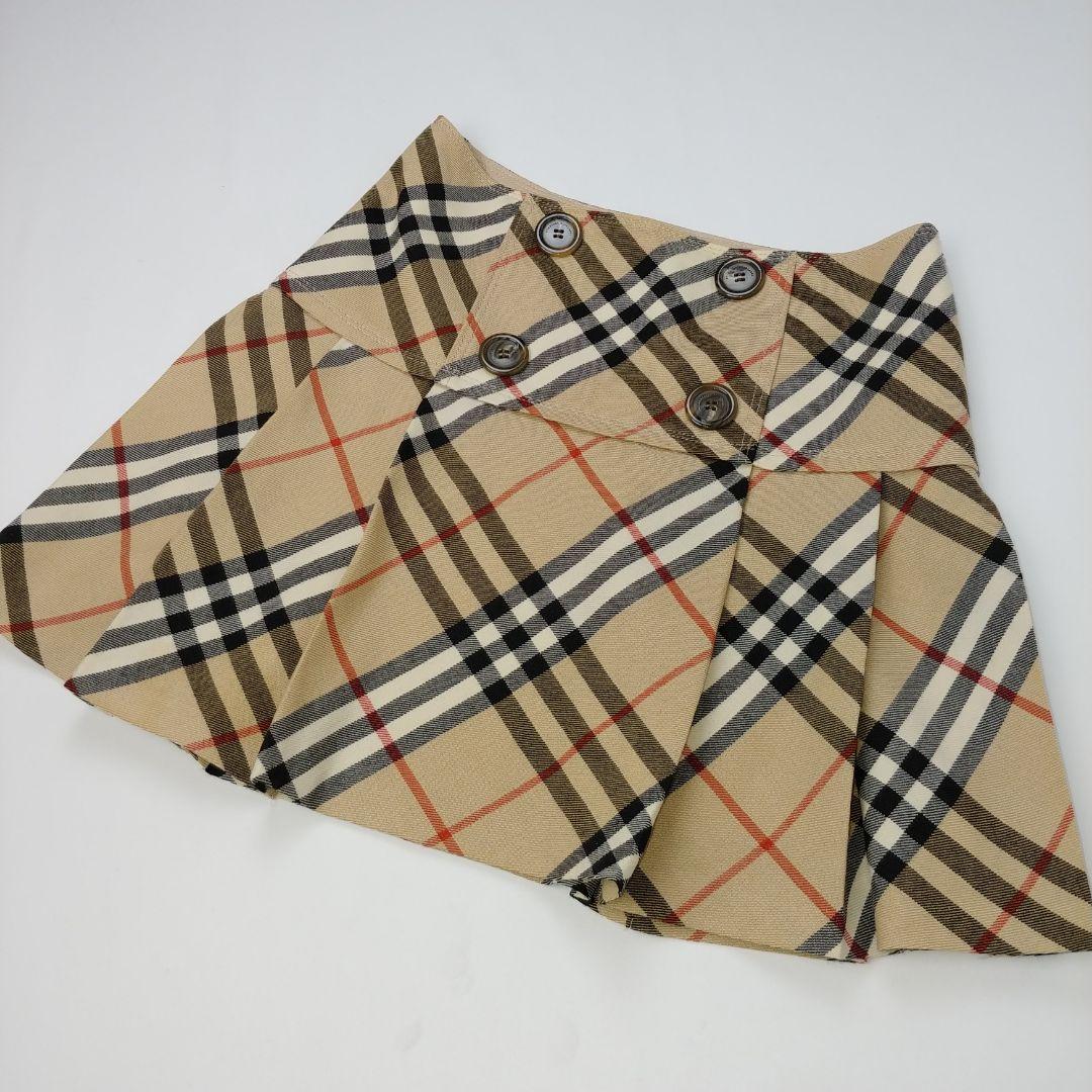 バーバリーブルーレーベル ボックスプリーツミニスカート