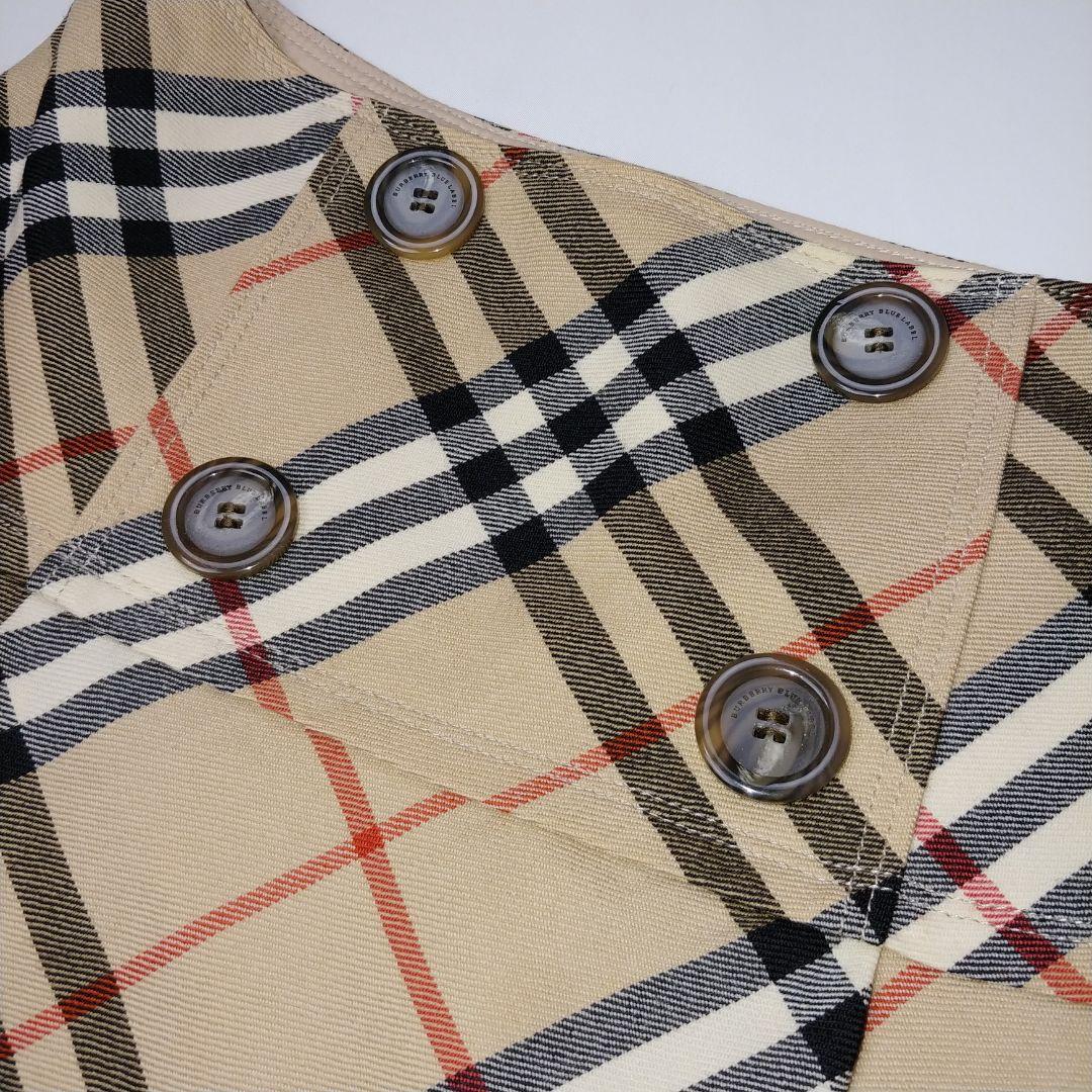 バーバリーブルーレーベル ボックスプリーツミニスカート