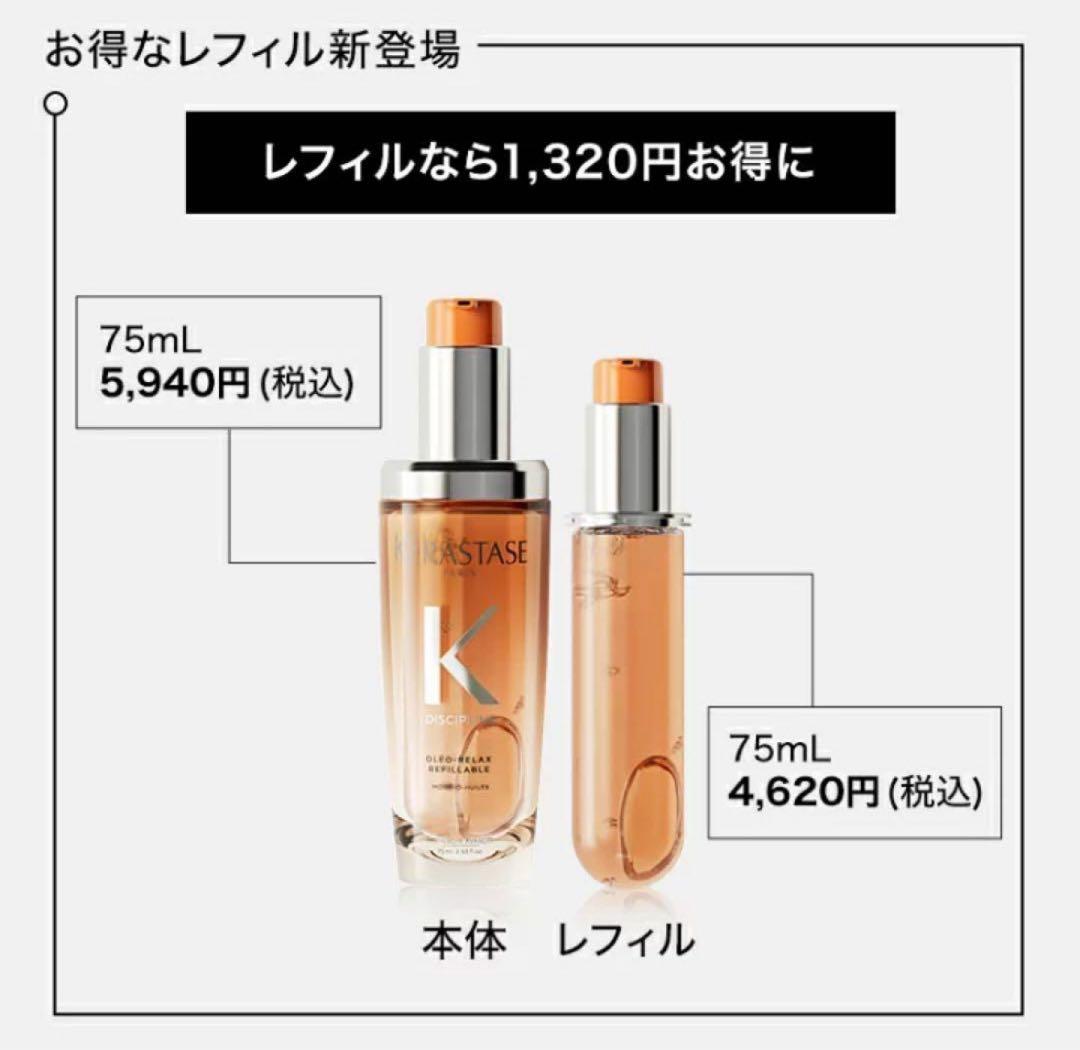 ケラスターゼDP フルイド オレオ リラックスR 75mL　本体レフィルのセット