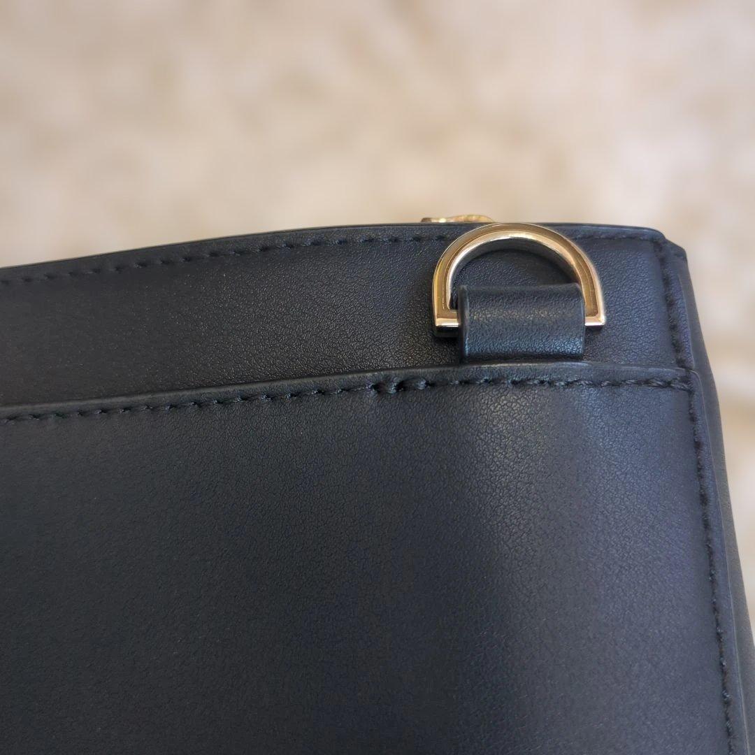 ポールスミス インセットマルチストライプ ショルダーバッグ 2way 黒 本革