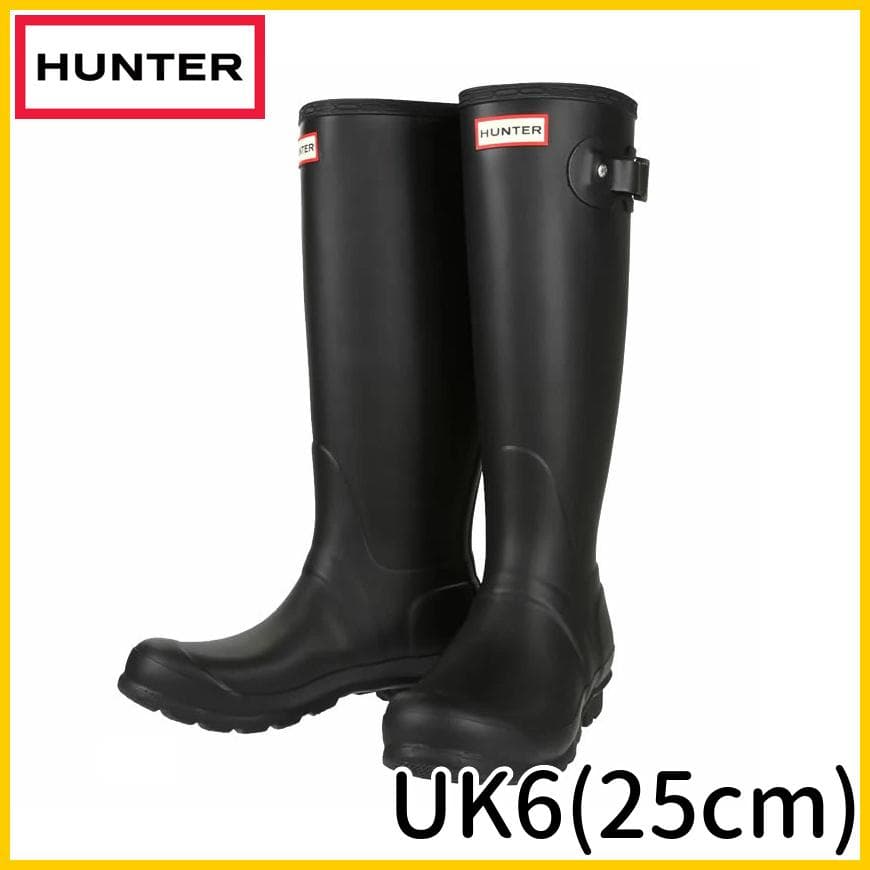 新品 ハンター オリジナル トール レインブーツ 黒 ブラック 25cm