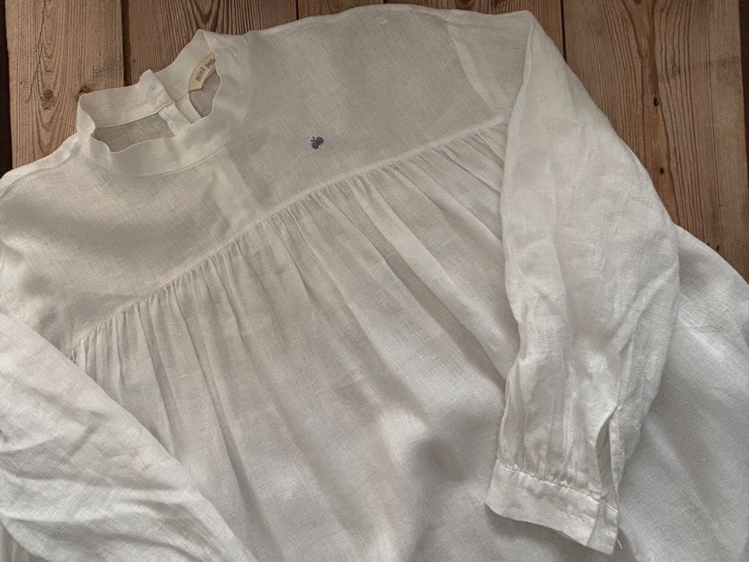 mina perhonen麻ワンピース　38サイズ　ホワイト