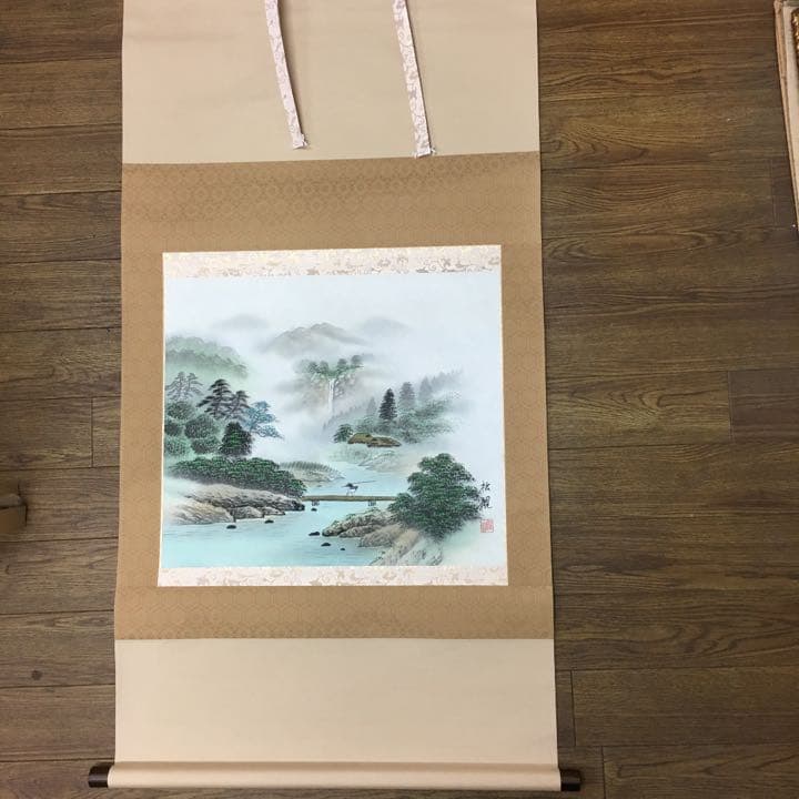 日本画軸装　額縁可能です　松観作品直筆画寸法47センチ✖️40センチ絵寸