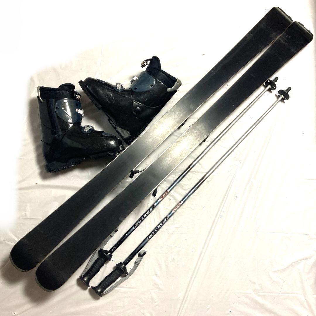 スキー３点セット4点セットスキー板152cmスキー靴25.5cmメンズレディース