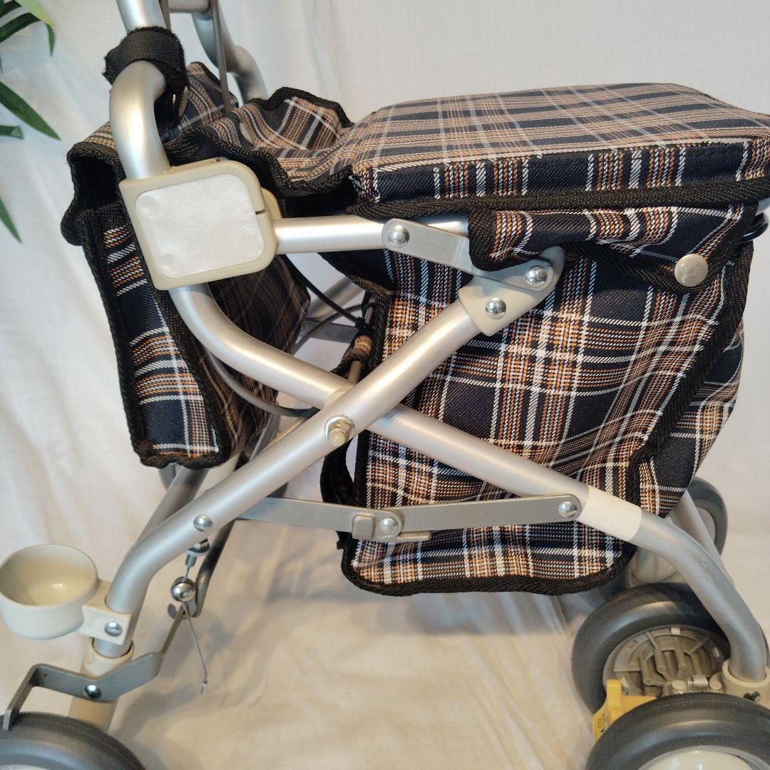 アルミ製 シルバーカー チェック柄