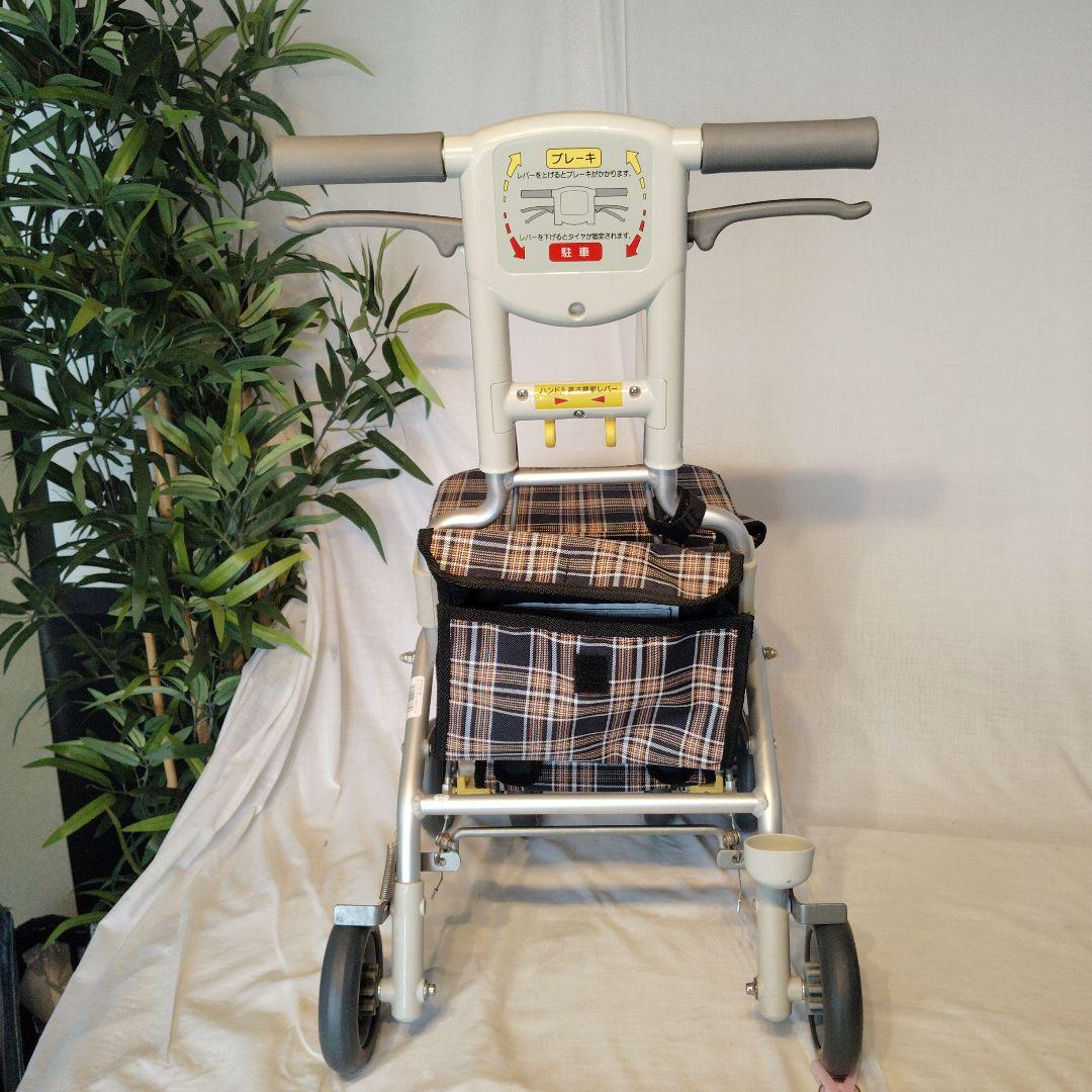 アルミ製 シルバーカー チェック柄