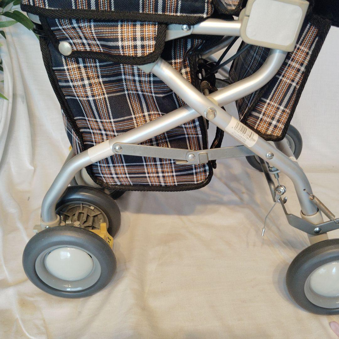 アルミ製 シルバーカー チェック柄