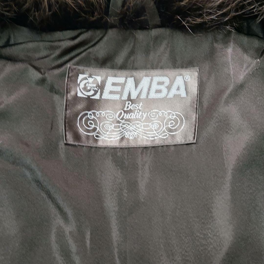 エンバ　ラクーン(アライグマ)ファーコート　L　ダークブラウン　太めアーム