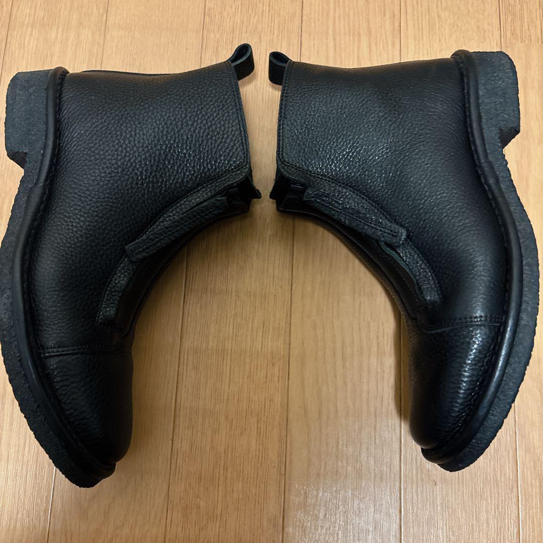 SAYA 23cm 本革 レザー ショートブーツ 黒 サイドジップ 日本製