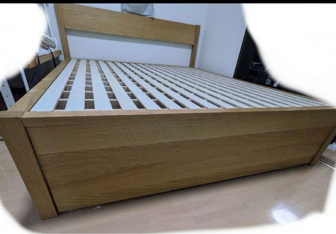 送料込みに変更、値引きしました❣️ 無印良品　木製クイーンサイズベッドフレーム