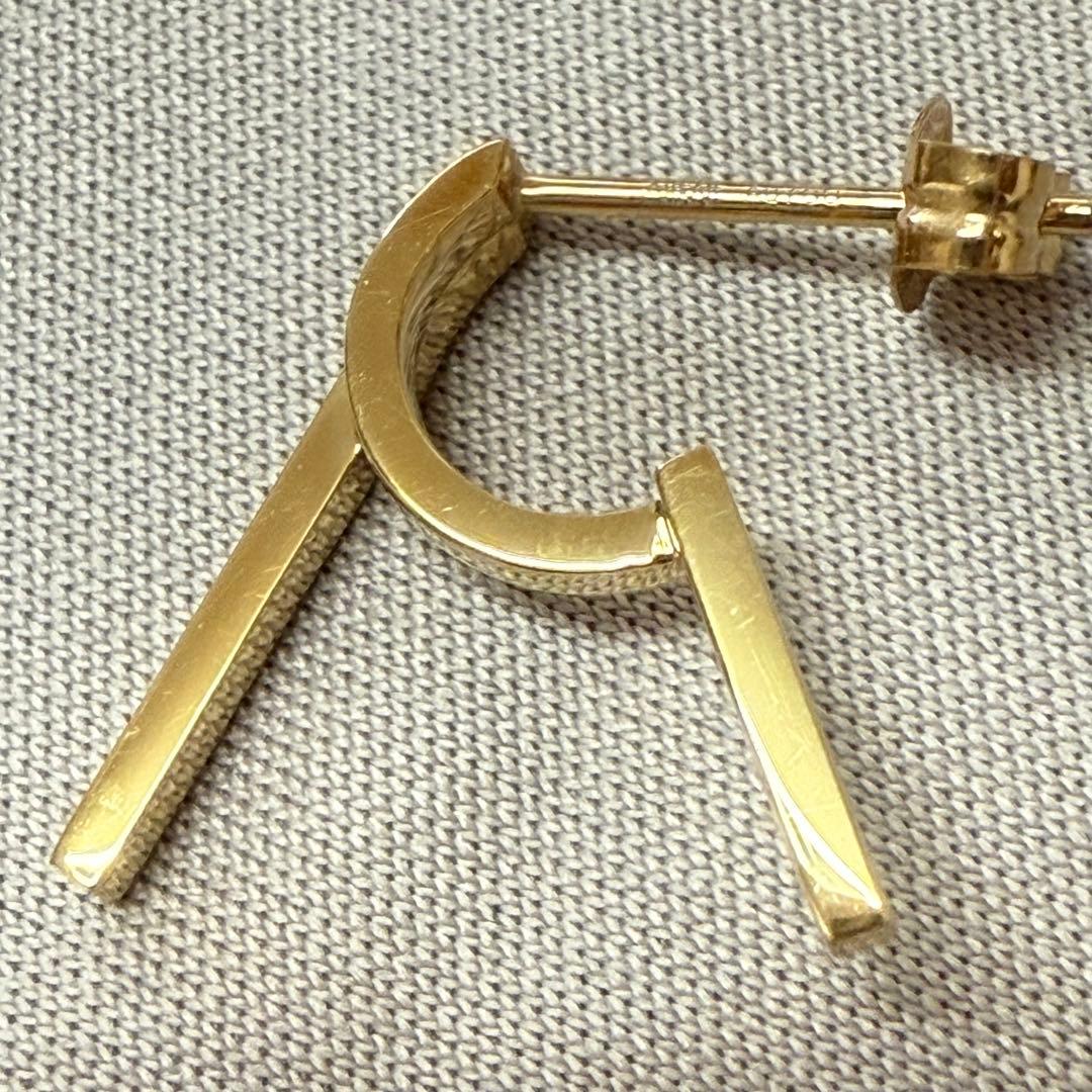 AHKAH スプリングピアス 片耳のみ K18 YG