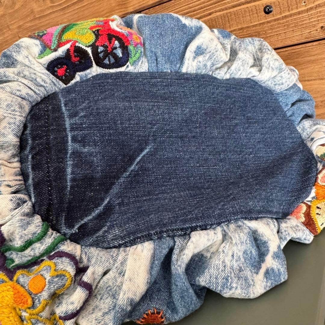 も*も様 ハンドメイド デニムリメイク バッグ レトロアニマル 楕円底 35