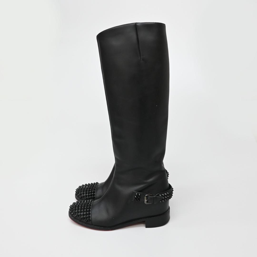 ■ □ 47365★冬 クリスチャンルブタン ロングブーツ スパイク スタッズ