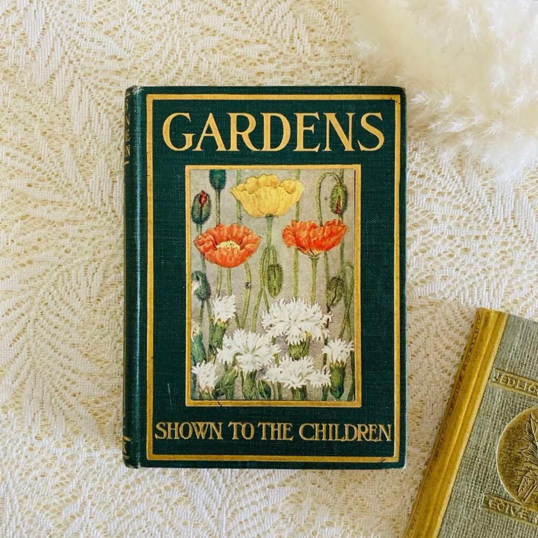 洋書　古書　希少　イギリスのアンティーク植物図鑑　色鮮やかで美しいカラー図版♡