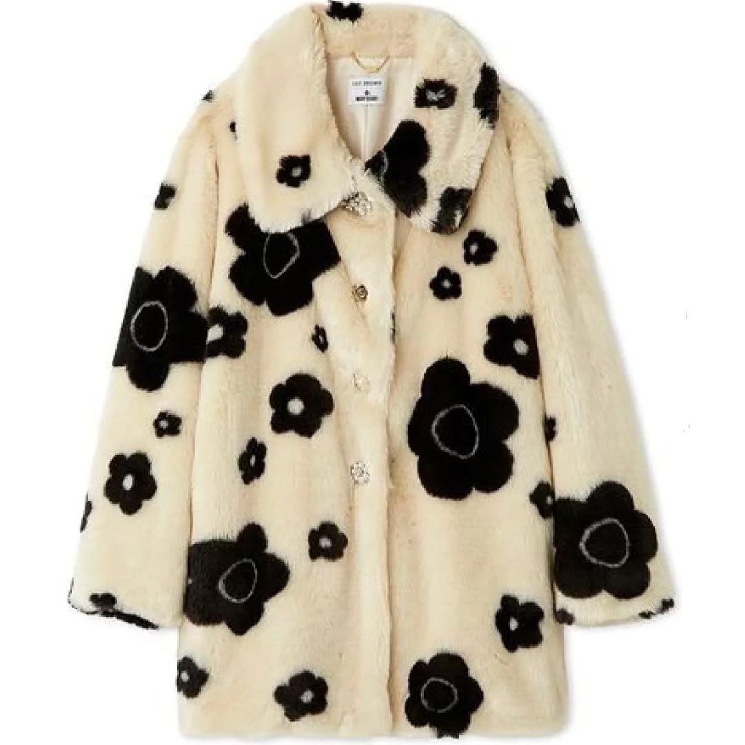 LILY BROWN MARY QUANT マリクワ　ビジュー釦ファーコート