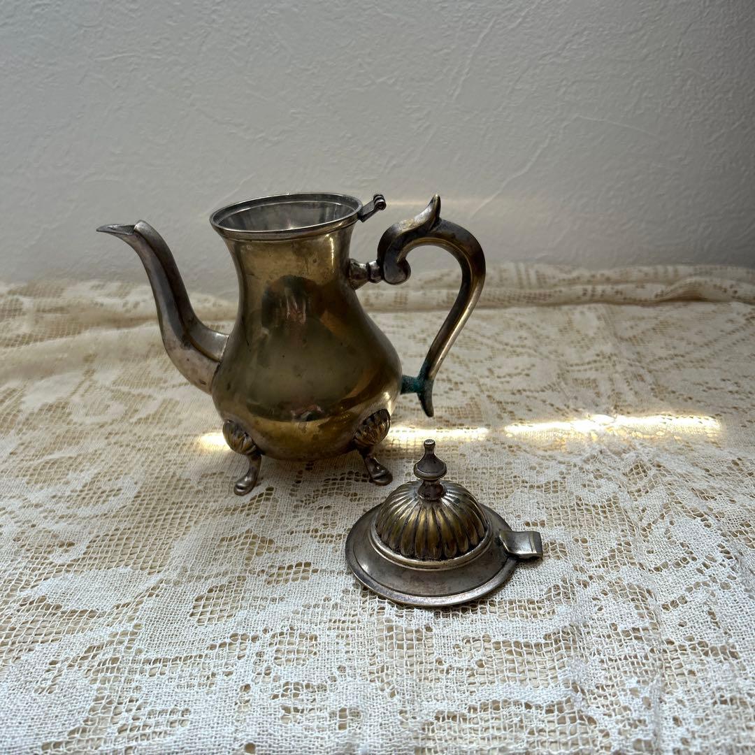 アンティーク・ヴィンテージ・4点・銀製ベルギー・コーヒー紅茶シュガー