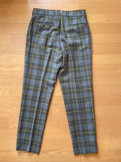 【イタリア製タータンチェックパンツ】Scotland Noble生地グリーン46