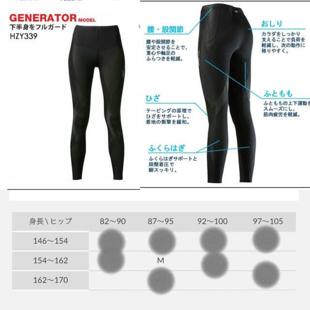 【タグ付新品】/CWXワコールスポーツタイツ/ジェネレーターモデル/HZY339