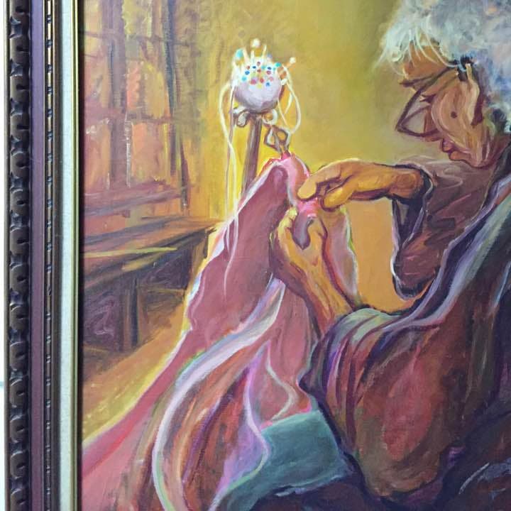 繕い  (Ｆ５０号・油彩)