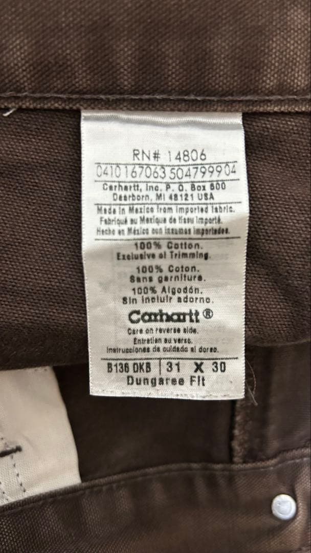 カーハート/ダブルニー/ペインター/ワーク/ダークブラウン/USA製/31x30